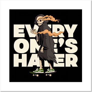 skater skaters skateboarder skateboard grim reaper haters Posters and Art